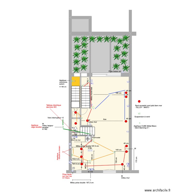 Banning 83 2e étage Electricité - Modèles Luminaires -. Plan de 7 pièces et 74 m2