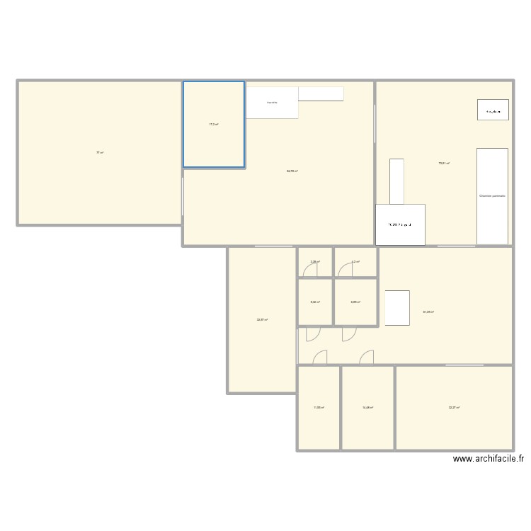 Plan boulangerie 2. Plan de 13 pièces et 425 m2