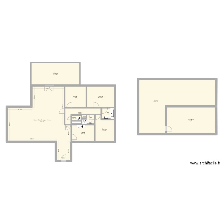 Maison. Plan de 13 pièces et 233 m2