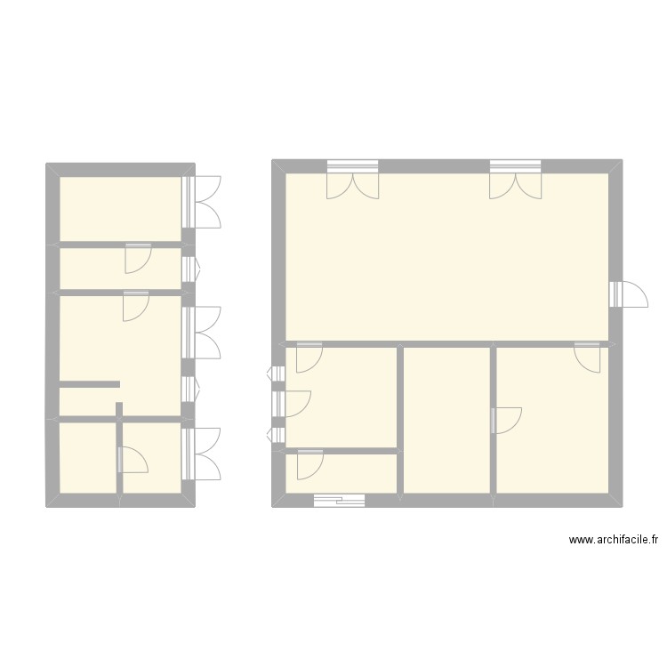 Rowing_Tennis. Plan de 10 pièces et 51 m2