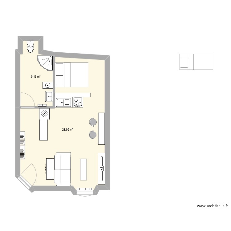 plan bonne mesure v3. Plan de 2 pièces et 35 m2