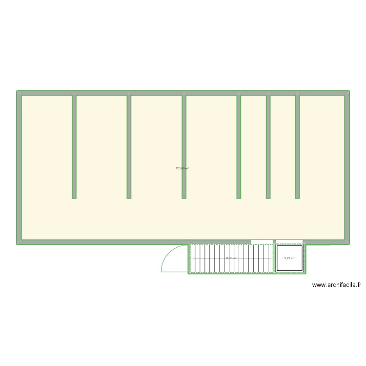 CAVE - Niveau -1. Plan de 3 pièces et 132 m2