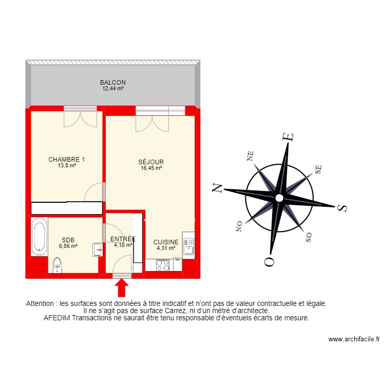 BI17218. Plan de 10 pièces et 72 m2