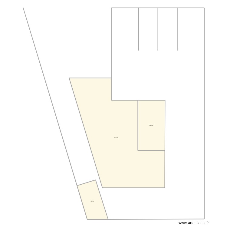 Implant potentiel St Georges. Plan de 3 pièces et 139 m2