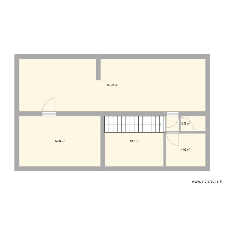 maison. Plan de 5 pièces et 65 m2