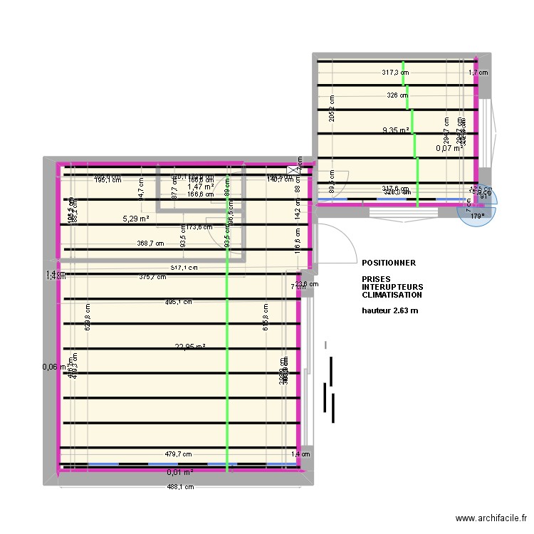 dumaine PLACO PLAFOND. Plan de 7 pièces et 39 m2