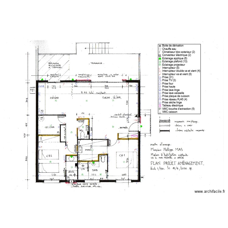 plan projet amènagement. Plan de 0 pièce et 0 m2