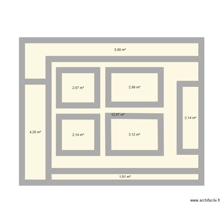 plan magasin. Plan de 9 pièces et 54 m2