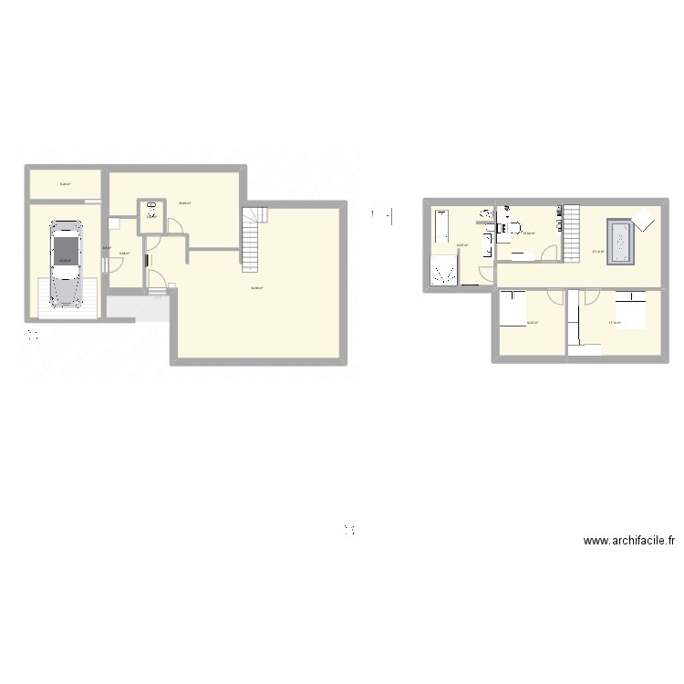 maison v1. Plan de 12 pièces et 205 m2