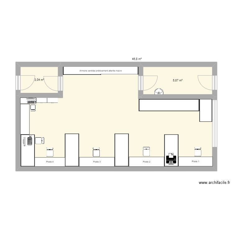 Déballage plan secr enregistrement. Plan de 3 pièces et 56 m2