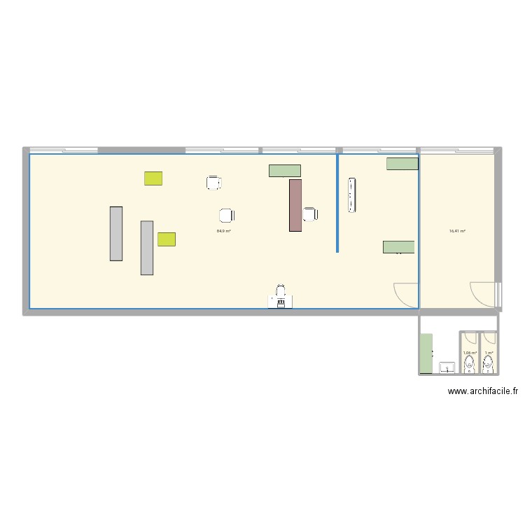 1er  VLG . Plan de 4 pièces et 103 m2