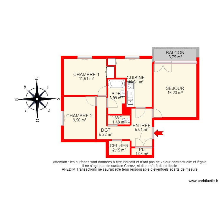 BI 22628 - . Plan de 14 pièces et 86 m2