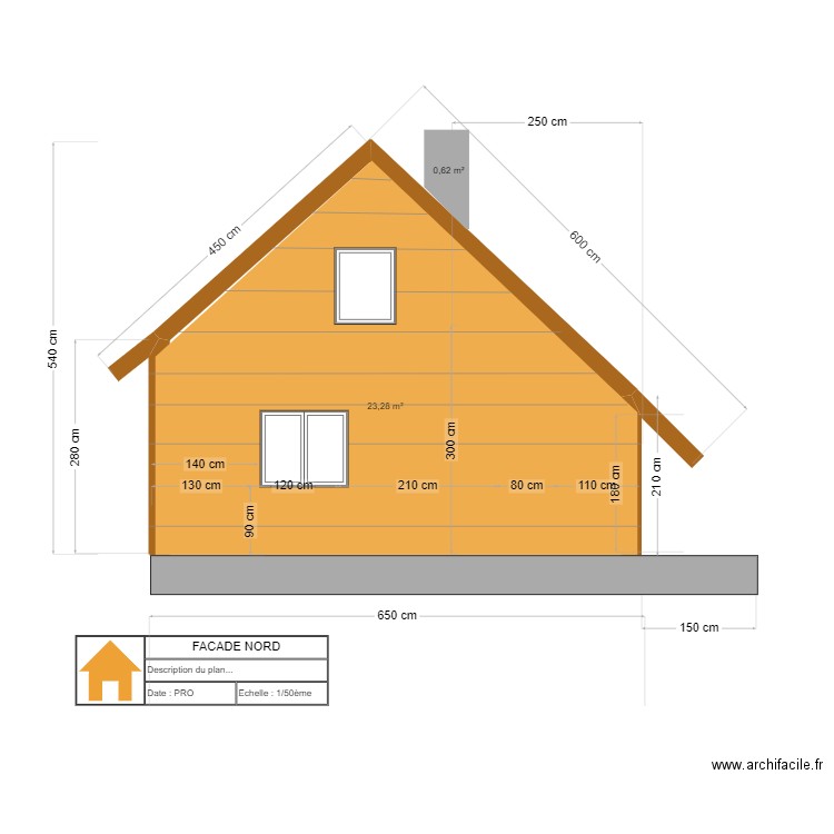 façade  NORD V4. Plan de 0 pièce et 0 m2