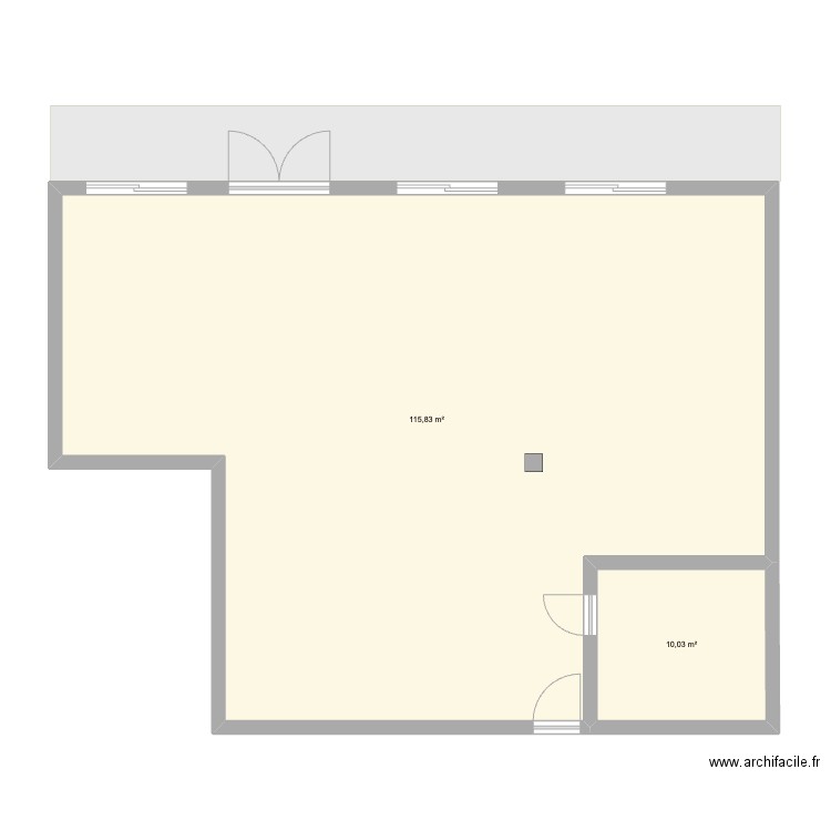 Bureau eguilles 0. Plan de 2 pièces et 126 m2