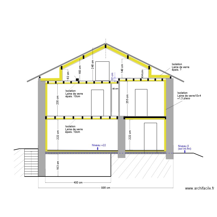 Coupe AA_V1  - Après travaux. Plan de 0 pièce et 0 m2