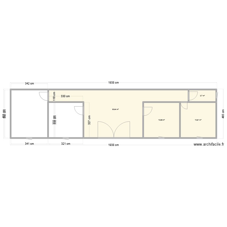 alem bbn. Plan de 4 pièces et 57 m2