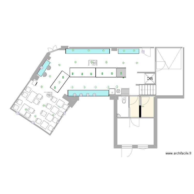 cardinet 2. Plan de 1 pièce et 4 m2