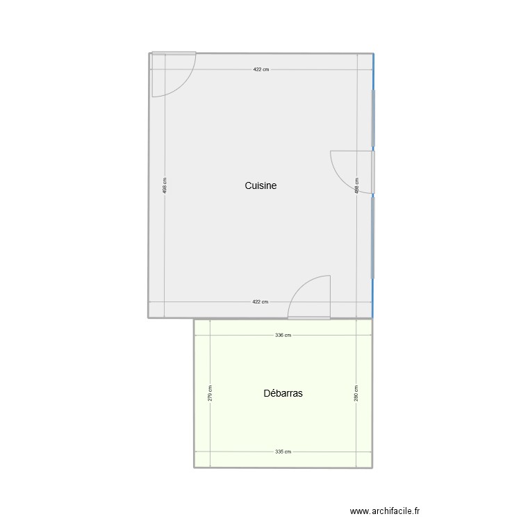 Casteau REZ3. Plan de 2 pièces et 30 m2