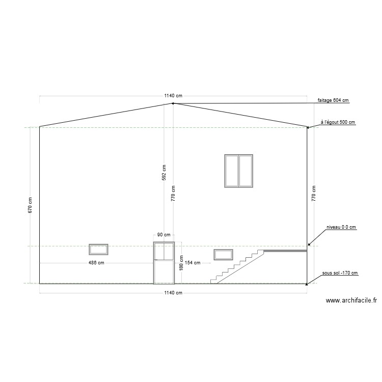 BAT A EXISTANT facade est. Plan de 0 pièce et 0 m2