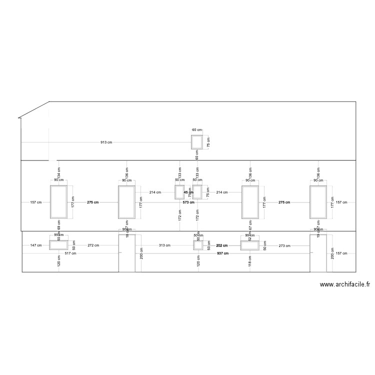 Facade arrière Barst. Plan de 0 pièce et 0 m2