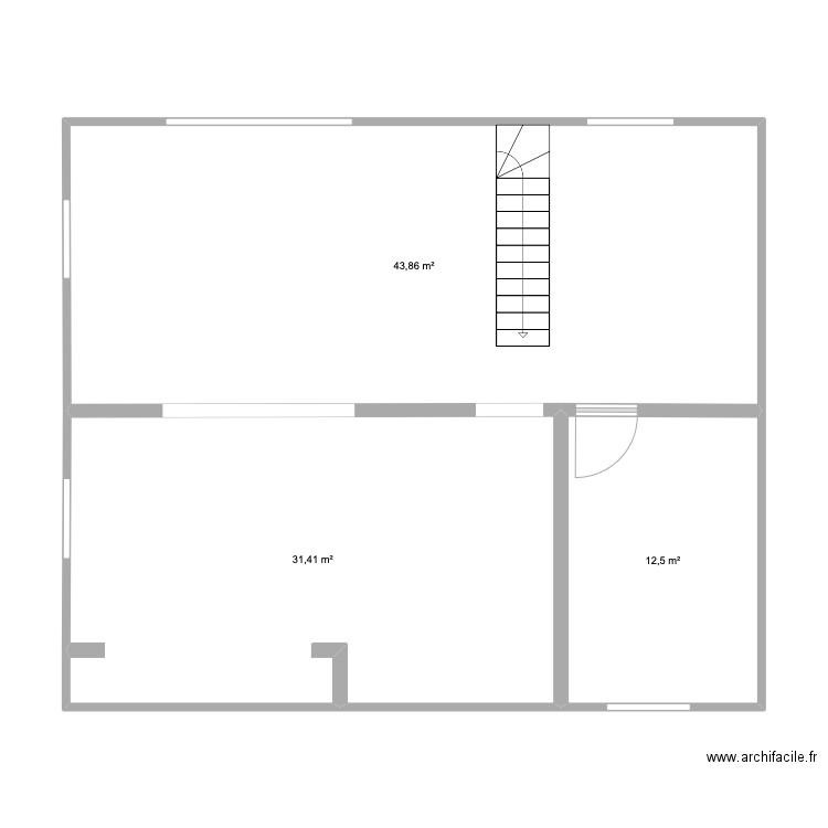 Moulin Arche vierge. Plan de 3 pièces et 88 m2