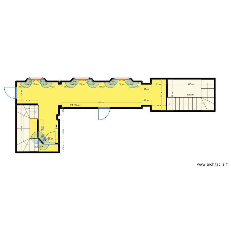 SCI du Parc palier R+1. Plan de 2 pièces et 27 m2