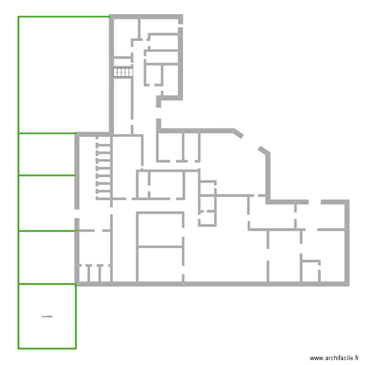 clinique. Plan de 1 pièce et 13 m2