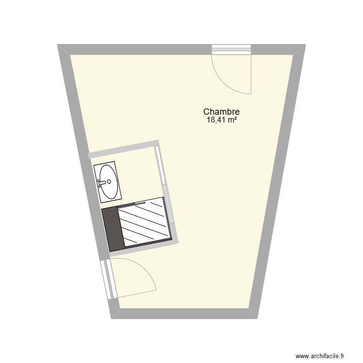 AMMENAGEMENT GARAGE. Plan de 1 pièce et 18 m2