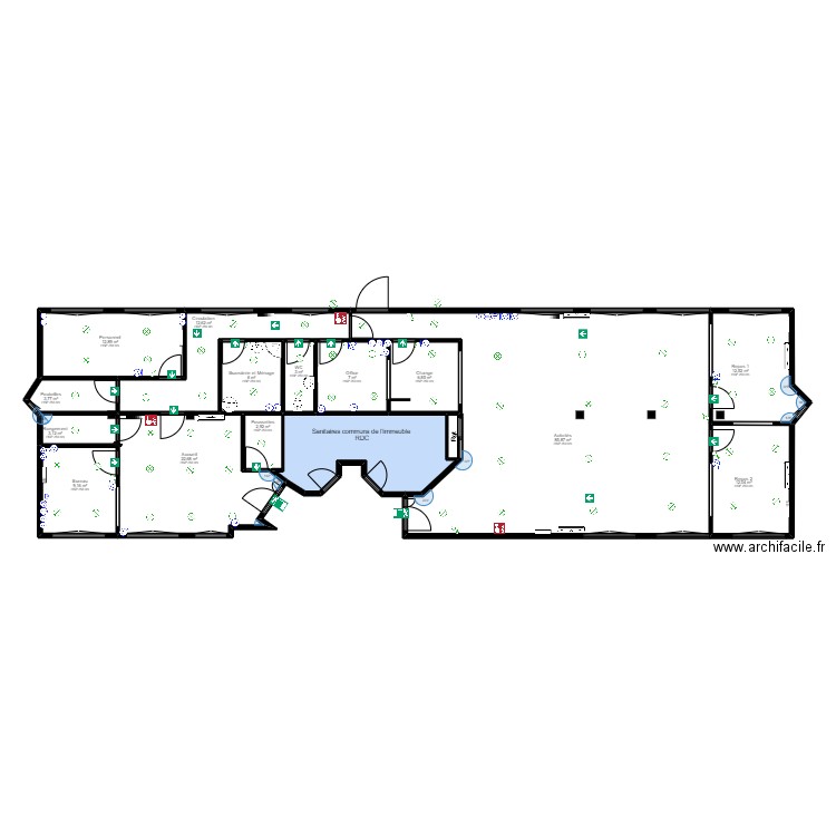 St Michel/Orge 29 Rosières - Plan Electrique. Plan de 16 pièces et 217 m2