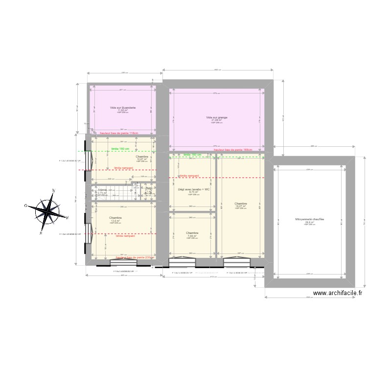 DEVILLERS Florence. Plan de 16 pièces et 254 m2