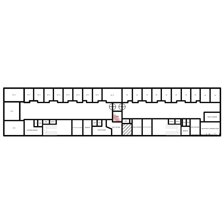 ROSIERS / ELSA 1ER ETAGE. Plan de 52 pièces et 676 m2