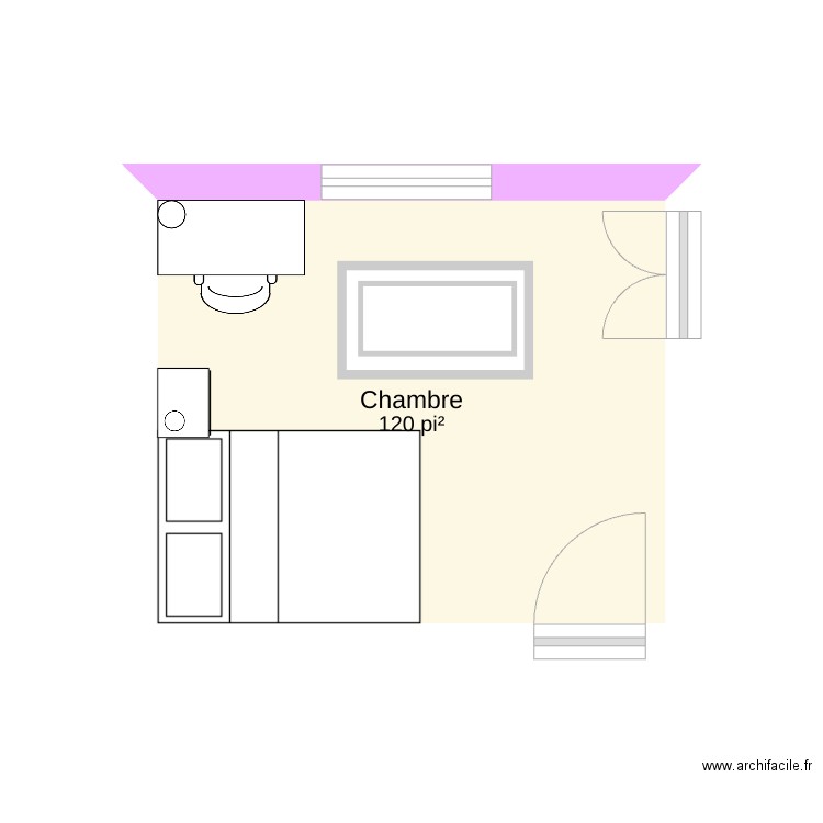 Chambre. Plan de 1 pièce et 11 m2