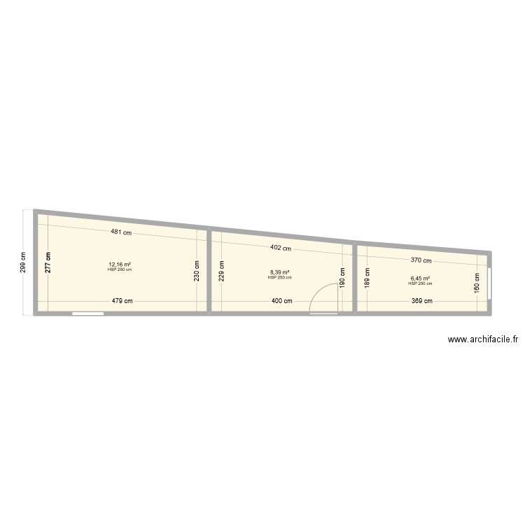 plan cour arrière #1. Plan de 3 pièces et 27 m2