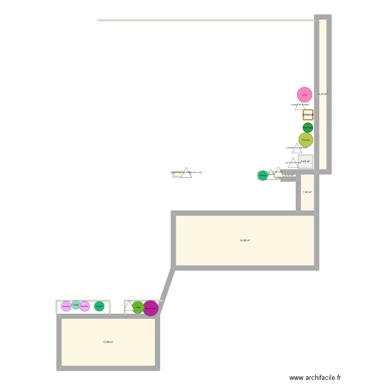 Jardin. Plan de 9 pièces et 49 m2