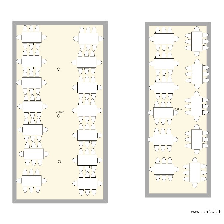 Plan tonnelle. Plan de 2 pièces et 118 m2