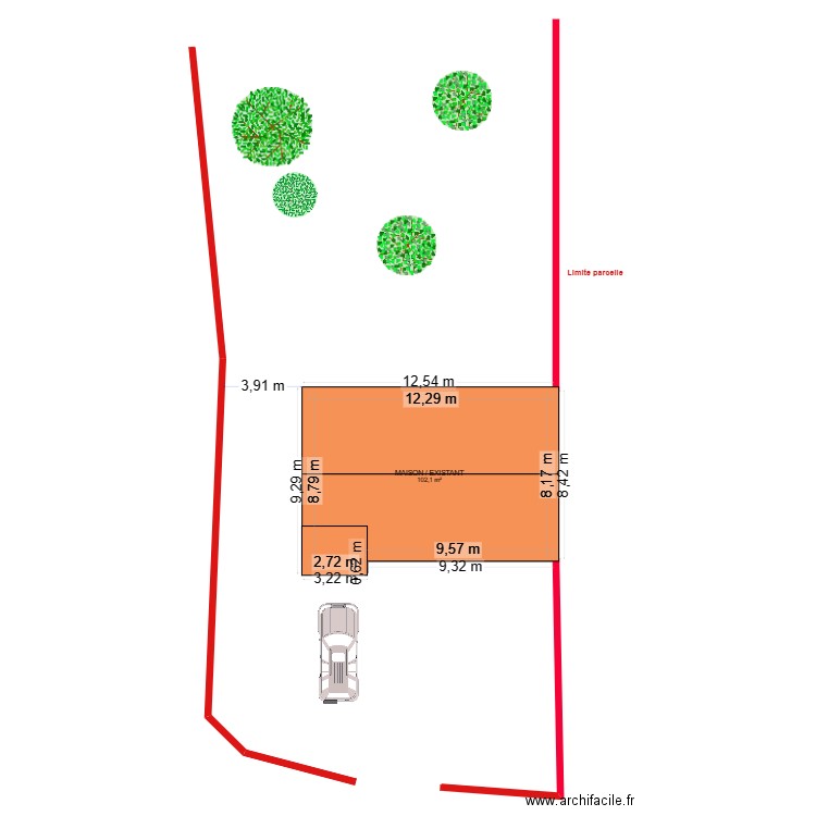 PLAN AJOUT DE GARAGE. Plan de 1 pièce et 102 m2