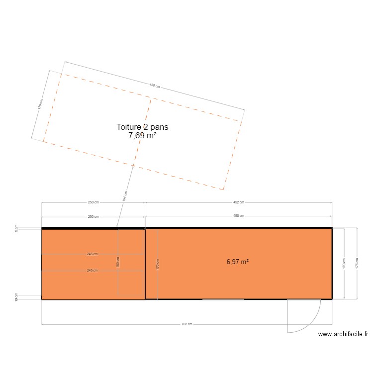 autre. Plan de 1 pièce et 7 m2