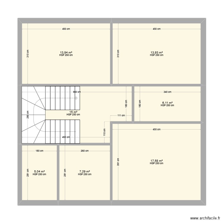 Kerkour 3.7 Etage. Plan de 7 pièces et 79 m2