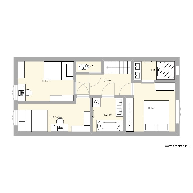 tonio2. Plan de 7 pièces et 42 m2