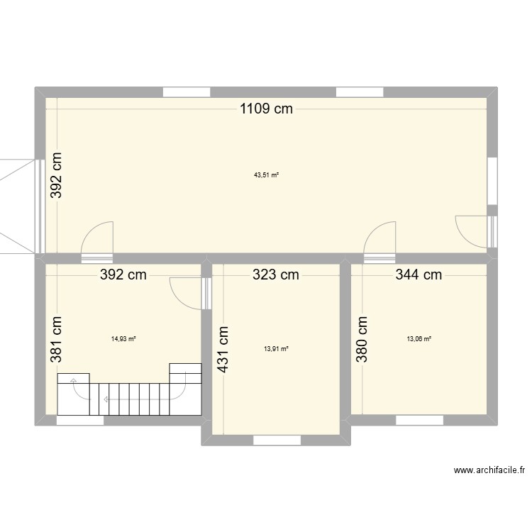 maison durningen. Plan de 4 pièces et 85 m2