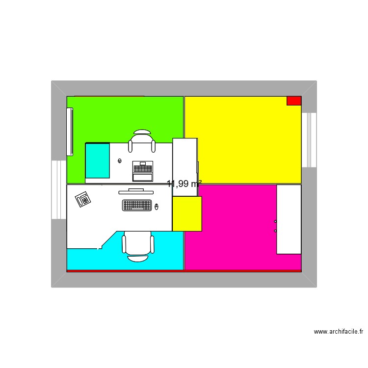 Bureau SYVEDAC4. Plan de 1 pièce et 12 m2