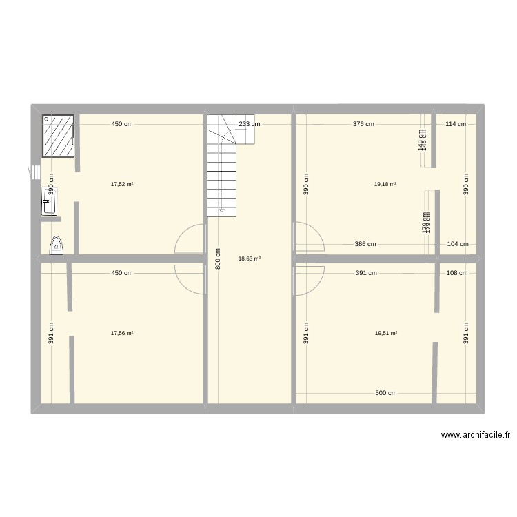 projet sarrancolin2. Plan de 5 pièces et 92 m2