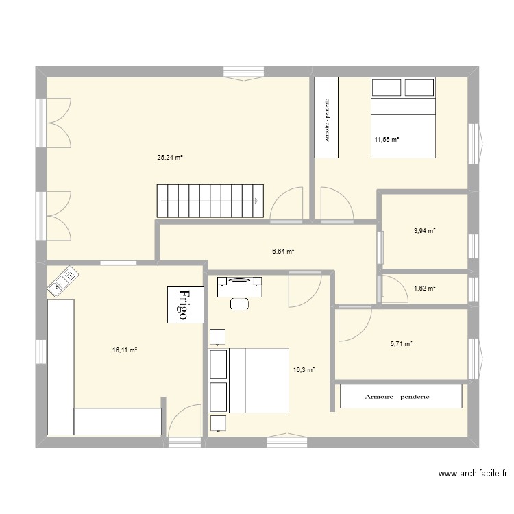 plan gaillan modifier. Plan de 8 pièces et 87 m2