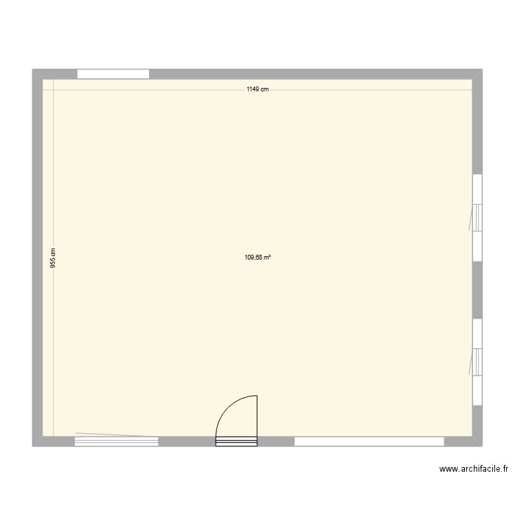 Bureau Salon. Plan de 1 pièce et 110 m2