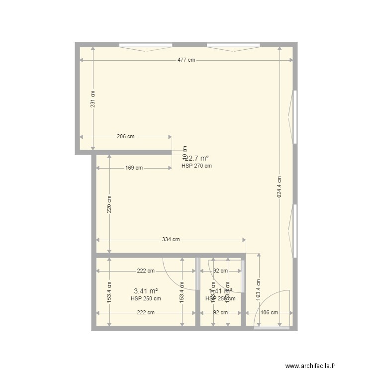 MONTE A REGRET APT1. Plan de 3 pièces et 28 m2