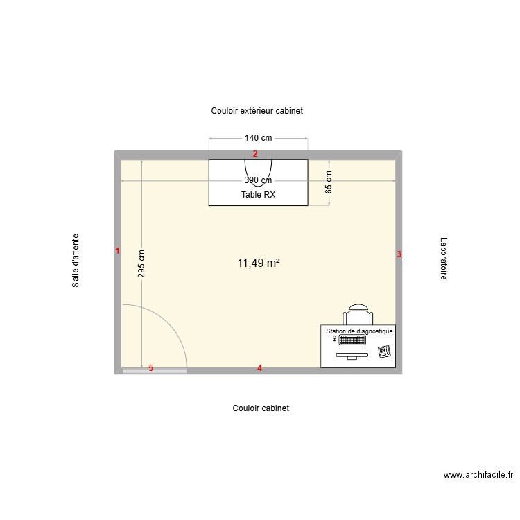 AS-1005. Plan de 1 pièce et 11 m2