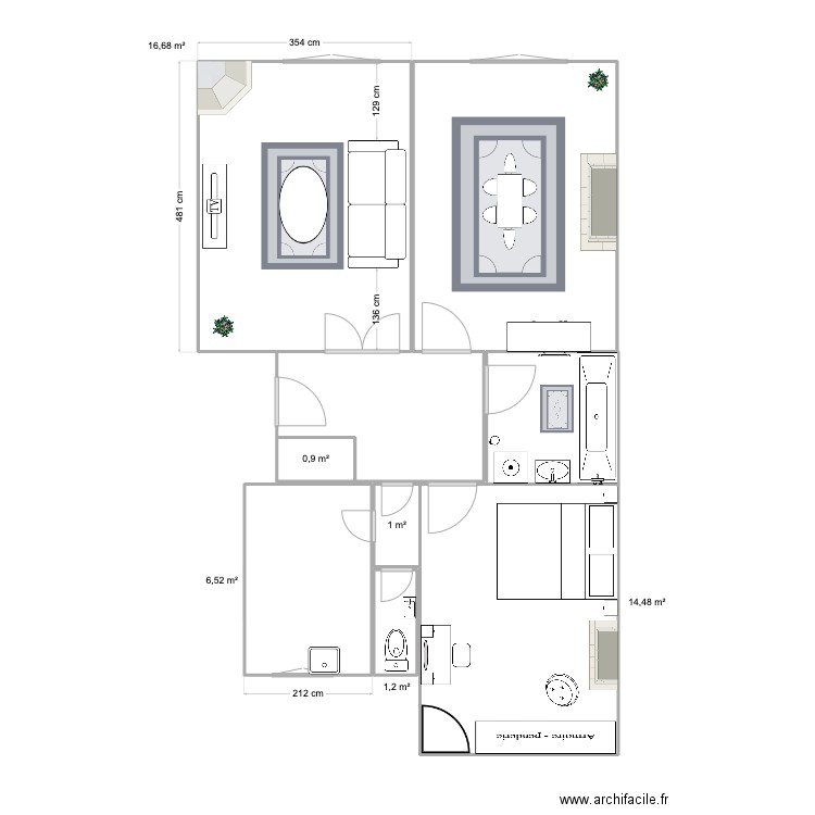 Massenet. Plan de 6 pièces et 41 m2