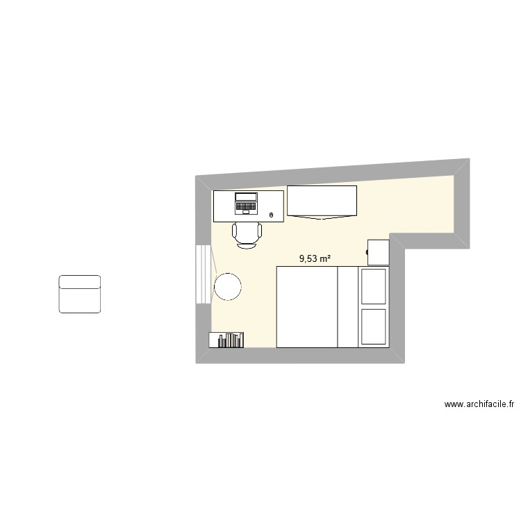 plan 2. Plan de 1 pièce et 10 m2