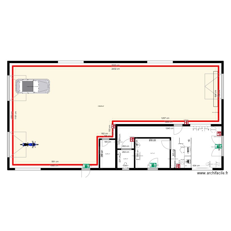 plant de base centre Betschdorf ouvertures. Plan de 6 pièces et 521 m2