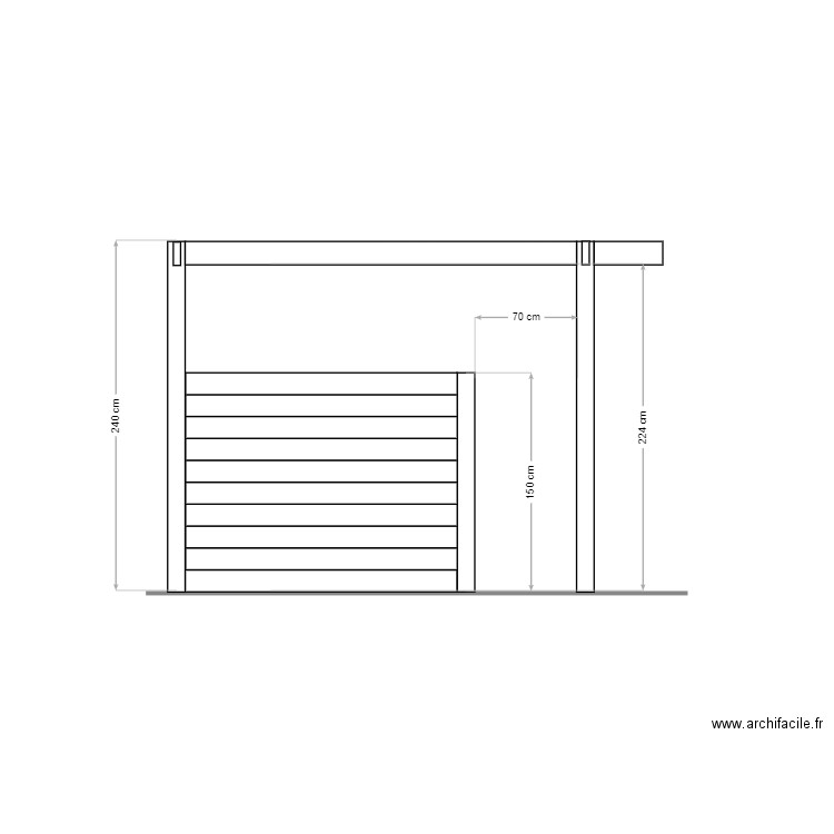 vue de cote pergola solaire. Plan de 0 pièce et 0 m2